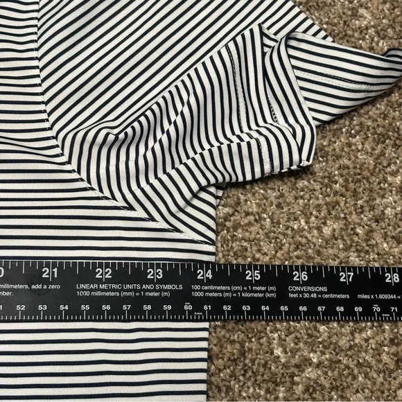 Nike Golf Polo Navy Blue and White Striped Jesuit golf Men’s XL - Picture 3 of 11